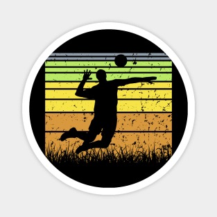 Travel back in time with beach volleyball - Retro Sunsets shirt featuring a player! Magnet